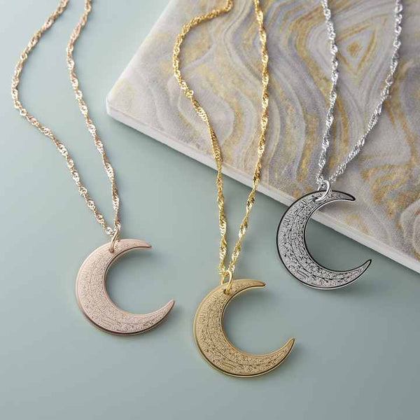 4 Qul Crescent Moon Necklace